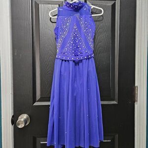 Weissman NWOT child small semi custom blue lyrical dress costume solo gorgeous